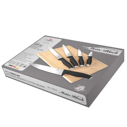Set di Coltelli Neri Berlinger Haus con Tagliere in Bambù