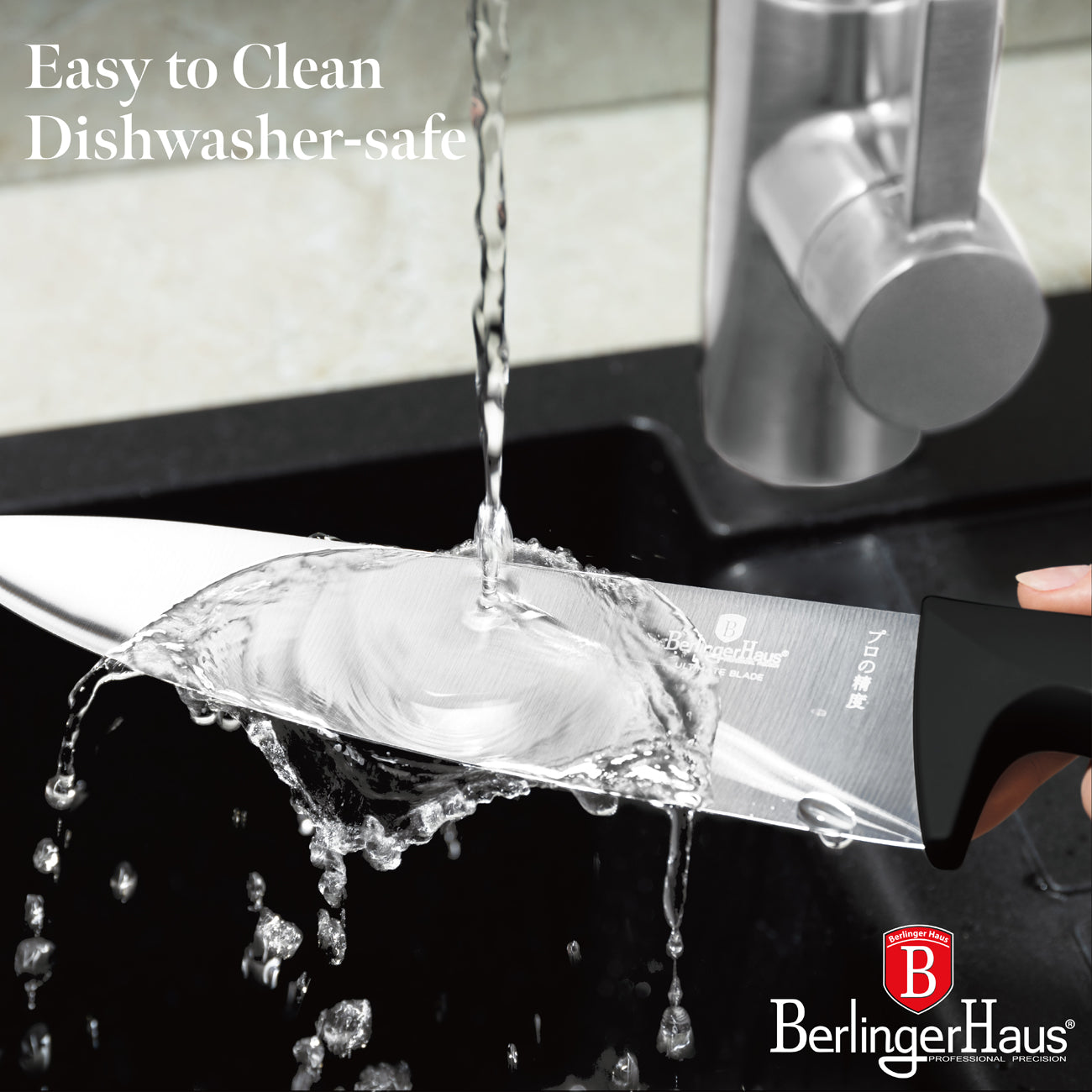 Set di Coltelli Neri Berlinger Haus con Tagliere in Bambù