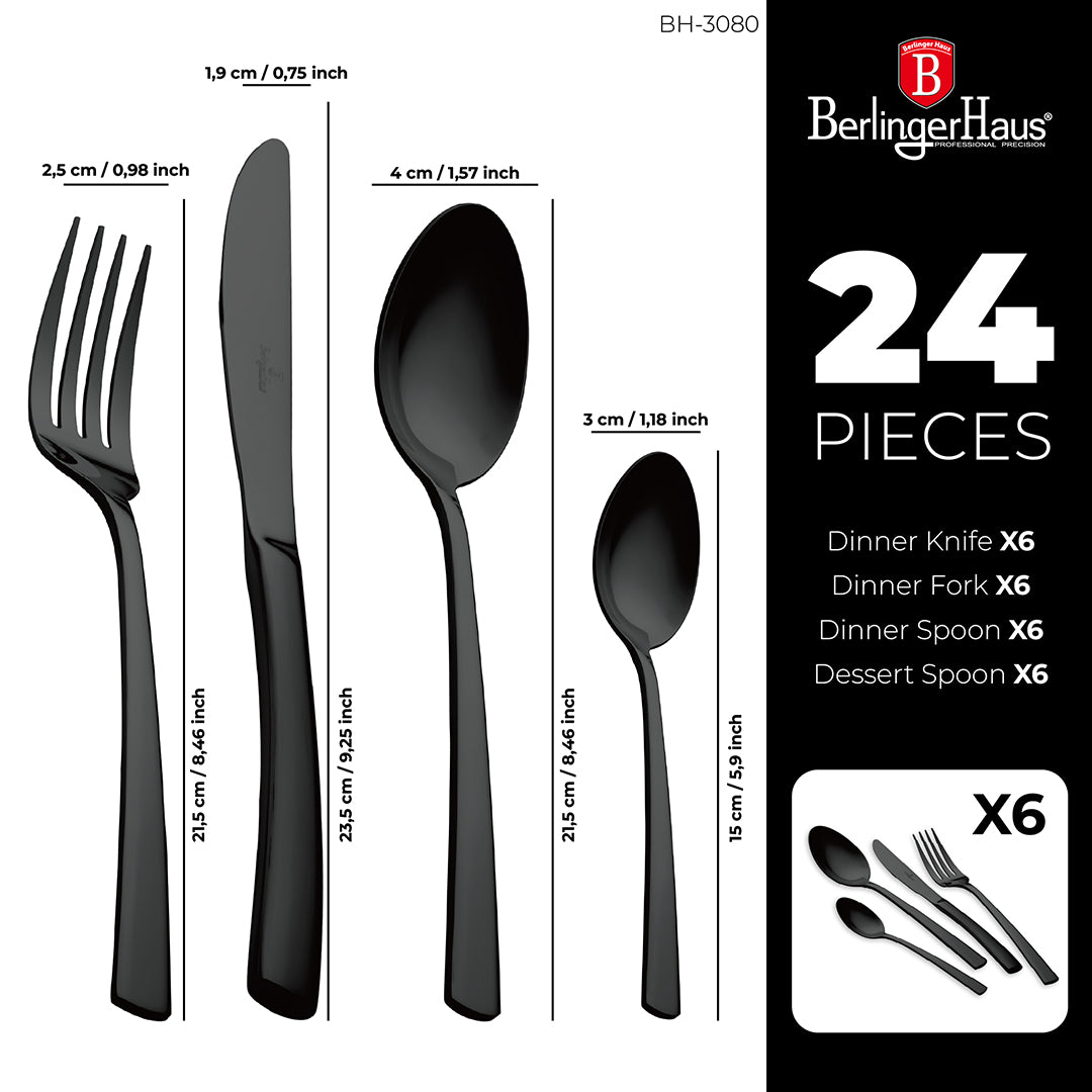 Set di Posate in Acciaio Inossidabile – Edizione Black Mirror (24 pezzi)
