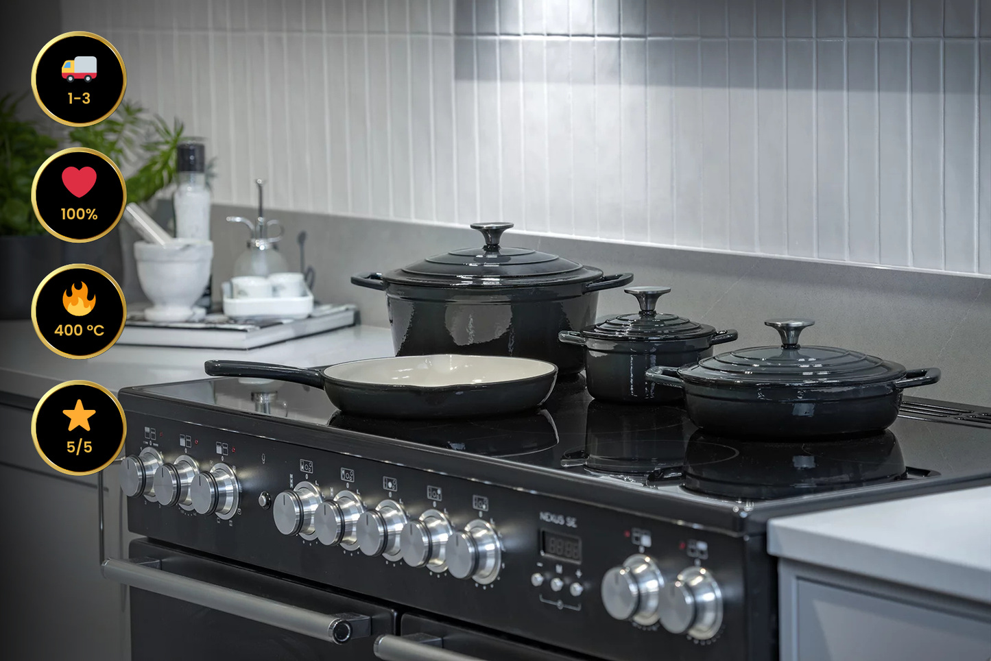 Set di Pentole in Ghisa CS Solingen – 7 Pezzi