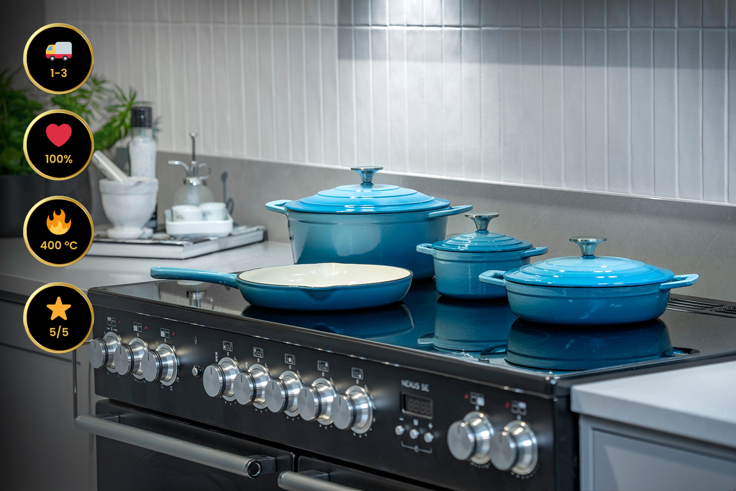 Set di Pentole in Ghisa CS Solingen – 7 Pezzi